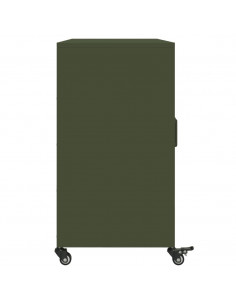 Credenza Verde Oliva 100,5x39x72 cm Acciaio Laminato a Freddo 2
