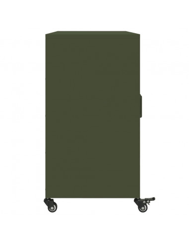 Credenza Verde Oliva 100,5x39x72 cm Acciaio Laminato a Freddo