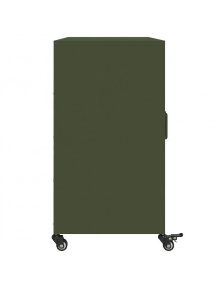 Credenza Verde Oliva 100,5x39x72 cm Acciaio Laminato a Freddo
