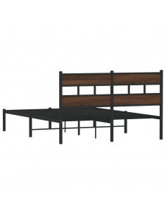 Giroletto senza Materasso con Testiera Rovere Marrone 137x190cm