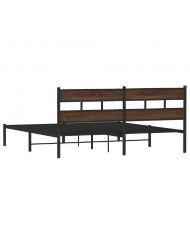 Giroletto senza Materasso con Testiera Rovere Marrone 200x200cm