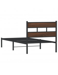 Giroletto senza Materasso con Testiera Rovere Marrone 90x190 cm