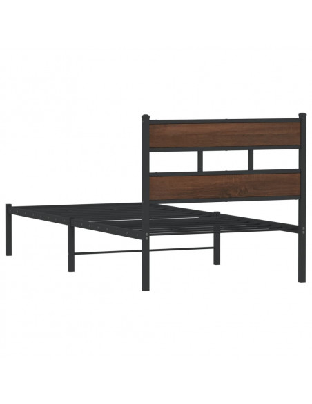 Giroletto senza Materasso con Testiera Rovere Marrone 90x200 cm