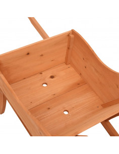 Fioriera a Carriola 128x45,5x43 cm in Legno Massello di Abete