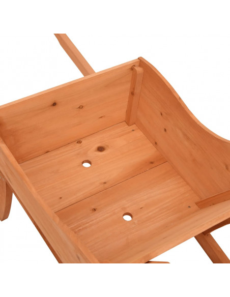 Fioriera a Carriola 128x45,5x43 cm in Legno Massello di Abete