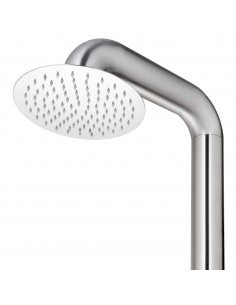 Doccia da Giardino con Base Marrone 230 cm in Acciaio Inox