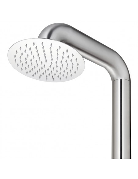 Doccia da Giardino con Base Marrone 230 cm in Acciaio Inox