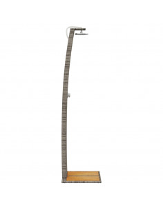 Doccia da Esterno Grigia 55x60x224 cm Polyrattan e Legno Acacia