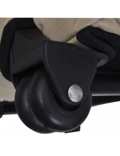 Trolley Trasportino per Animali Pieghevole Multifunzione Beige