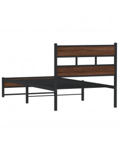 Giroletto senza Materasso in Metallo Rovere Marrone 80x200 cm