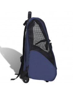 Trolley Trasportino per Animali Pieghevole Multifunzione Blu