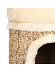 Cuccia per Gatti con Cuscino Lusso 33 cm in Giunco