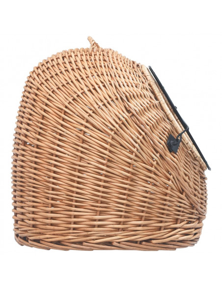Trasportino per Gatti 60x45x45 cm in Salice Naturale