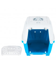 Trasportino per Animali Bianco e Blu 48x31,5x33cm Polipropilene