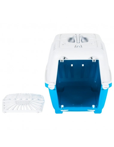 Trasportino per Animali Bianco e Blu 55x36x36cm Polipropilene