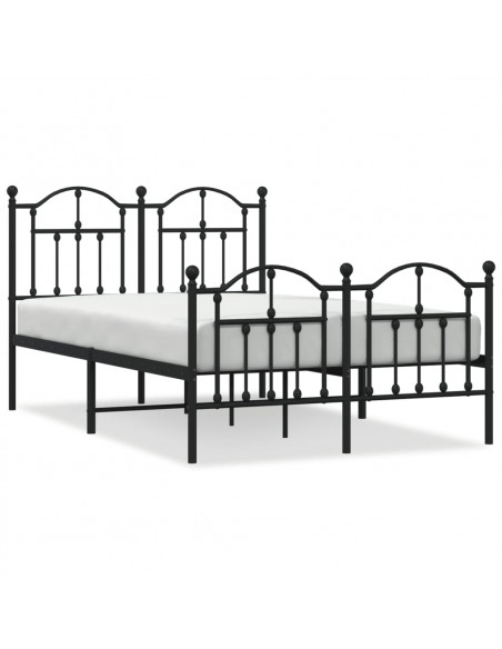 Giroletto con Testiera e Pediera Metallo Nero 120x190 cm