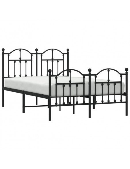 Giroletto con Testiera e Pediera Metallo Nero 120x190 cm