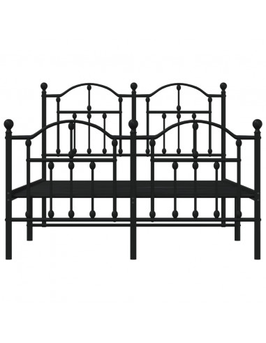 Giroletto con Testiera e Pediera Metallo Nero 120x190 cm