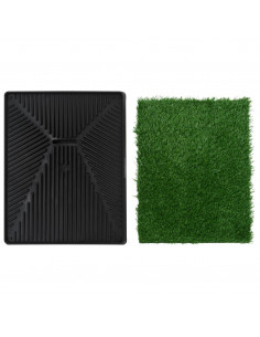 Toilette Animali 2pz Vassoio e Prato Finto Verde 63x50x7cm WC