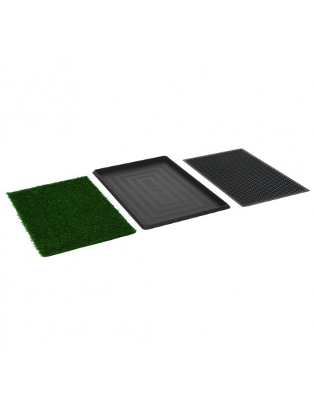 Toilette Animali 2pz Vassoio e Prato Finto Verde 76x51x3cm WC