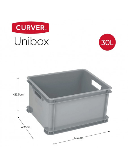 Curver Scatola Portaoggetti Unibox L 30L Grigia