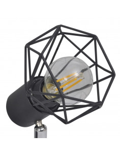 Faretto Industriale Nero con 2 Lampadine a Incandescenza a LED