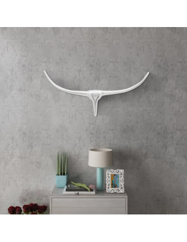 Decorazione da Parete Testa di Toro in Alluminio Argento 72 cm