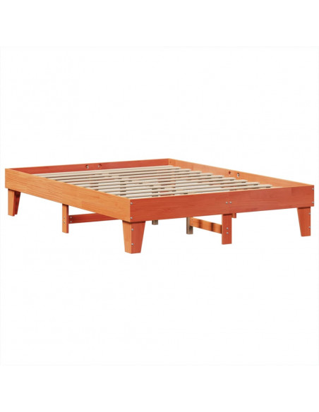 Giroletto senza Materasso Marrone Cera 140x200cm Massello Pino