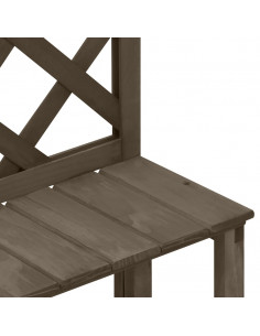 Fioriera con Traliccio Grigio 70x42x115 cm in Massello di Abete