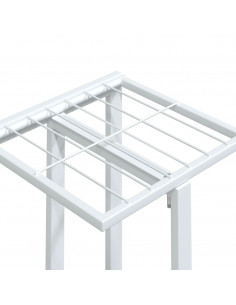 Fioriera a 4 Piani con Ruote 44x23x80 cm Ferro Bianco