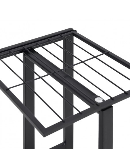 Fioriera a 5 Piani con Ruote 44x23x100 cm Ferro Nero
