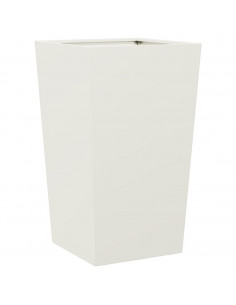 Fioriera da Giardino Bianca 45x45x75 cm in Acciaio