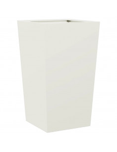 Fioriera da Giardino Bianca 45x45x75 cm in Acciaio 2