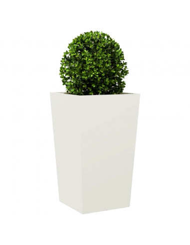 Fioriera da Giardino Bianca 45x45x75 cm in Acciaio