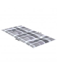 Cuscini per Sedia 4 pz a Quadri Grigi 100x50x3cm Tessuto Oxford