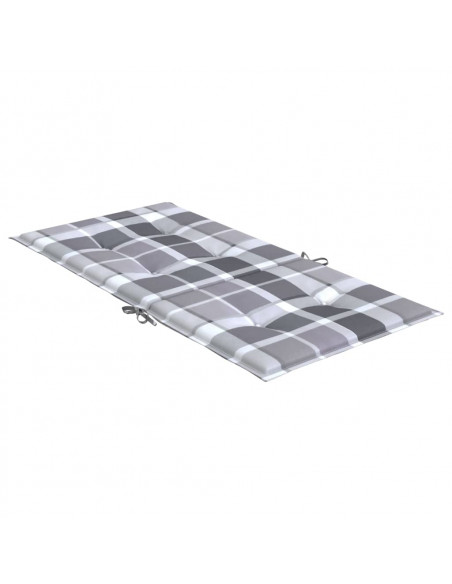 Cuscini per Sedia 4 pz a Quadri Grigi 100x50x3cm Tessuto Oxford