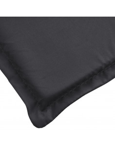 Cuscino per Lettino Nero 200x60x3 cm in Tessuto Oxford