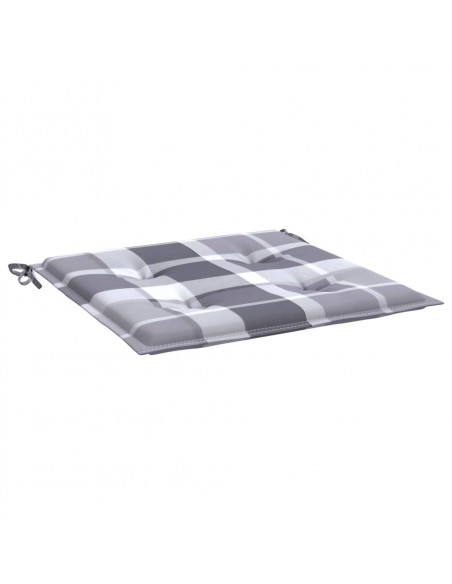 Cuscini per Sedia 4 pz a Quadri Grigi 50x50x3 cm Tessuto Oxford