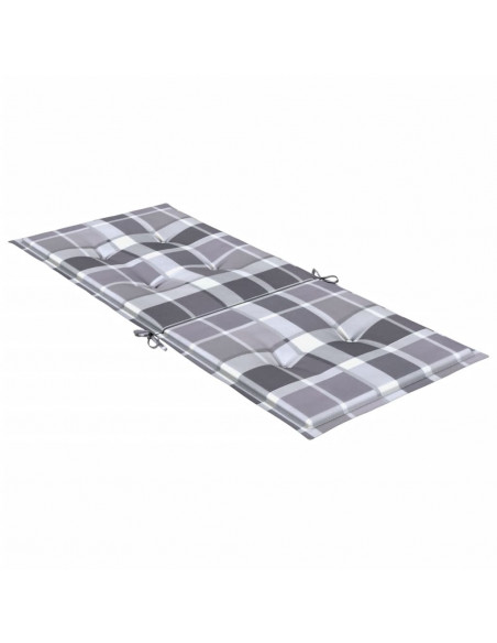 Cuscini per Sedie 4 pz Grigi a Quadri 120x50x3 cm in Tessuto