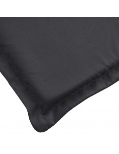Cuscino per Lettino Nero 200x50x3 cm in Tessuto Oxford