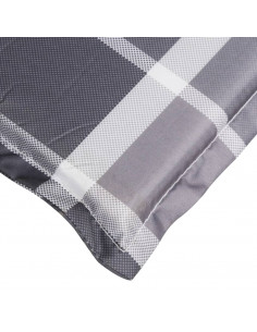 Cuscino per Lettino a Quadri Grigi 200x50x3cm Tessuto Oxford