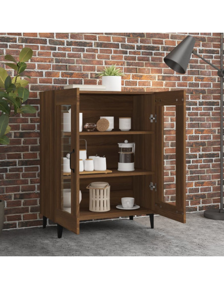 Credenza Rovere Marrone 69,5x34x90 cm in Legno Multistrato