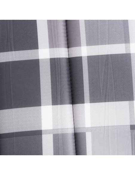 Cuscino per Lettino a Quadri Grigi 186x58x3 cm Tessuto Oxford