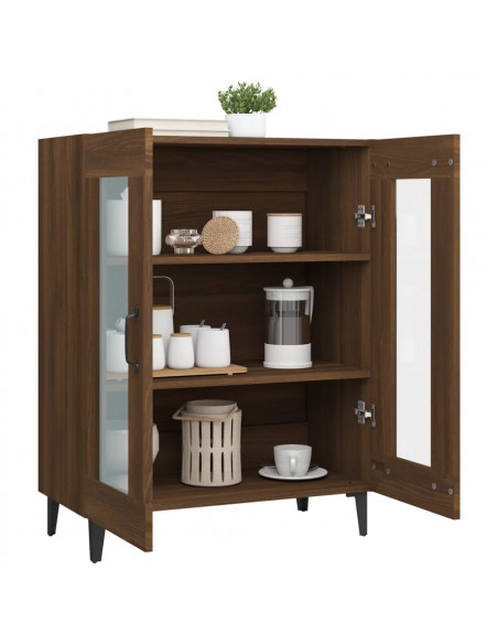 Credenza Rovere Marrone 69,5x34x90 cm in Legno Multistrato