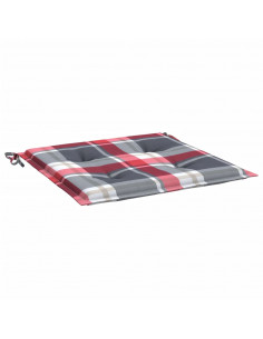 Cuscini per Sedia 4 pz a Quadri Rossi 50x50x3 cm Tessuto Oxford