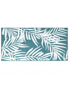 Tappeto da Esterno Aqua e Bianco 80x150 cm Design Reversibile 2
