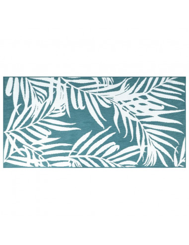 Tappeto da Esterno Aqua e Bianco 80x150 cm Design Reversibile