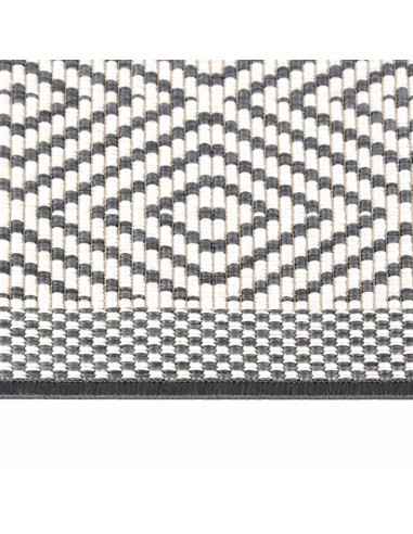 Tappeto da Esterno Grigio e Bianco 80x150 cm Design Reversibile