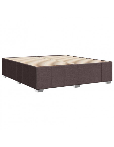 Giroletto senza Materasso Marrone Scuro 200x200 cm in Tessuto