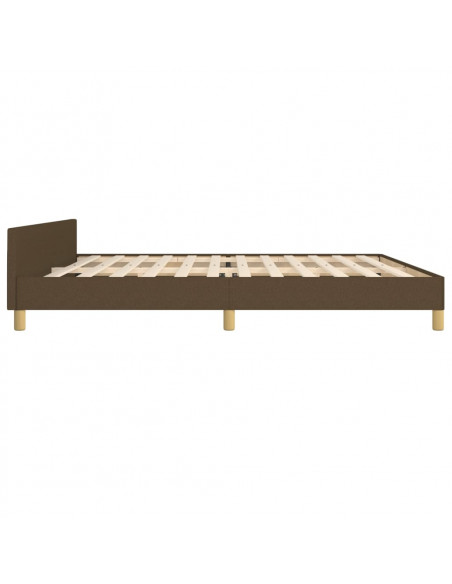 Giroletto senza Materasso Marrone Scuro 200x200 cm in Tessuto
